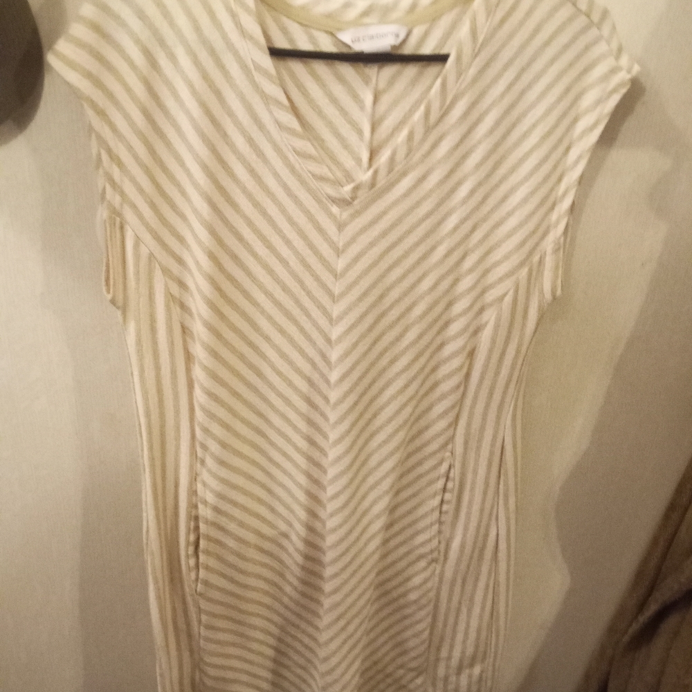 Tan and white dress